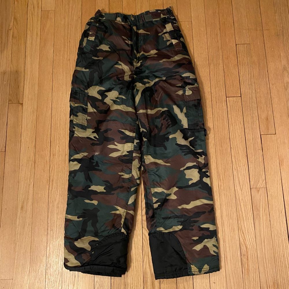 Sportrax Snow pants Youth 14/16 Nylon Polyester Camouflage Adjustable Waist Zip